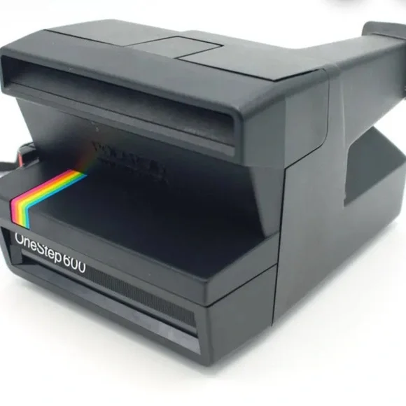 Polaroid OneStep 600 Black Instant Camera with Rainbow Stripe